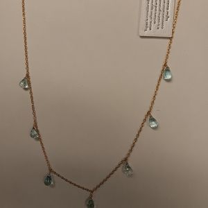 18 karat gold plate over sterling silver chain.7 faceted  topaz pendants.